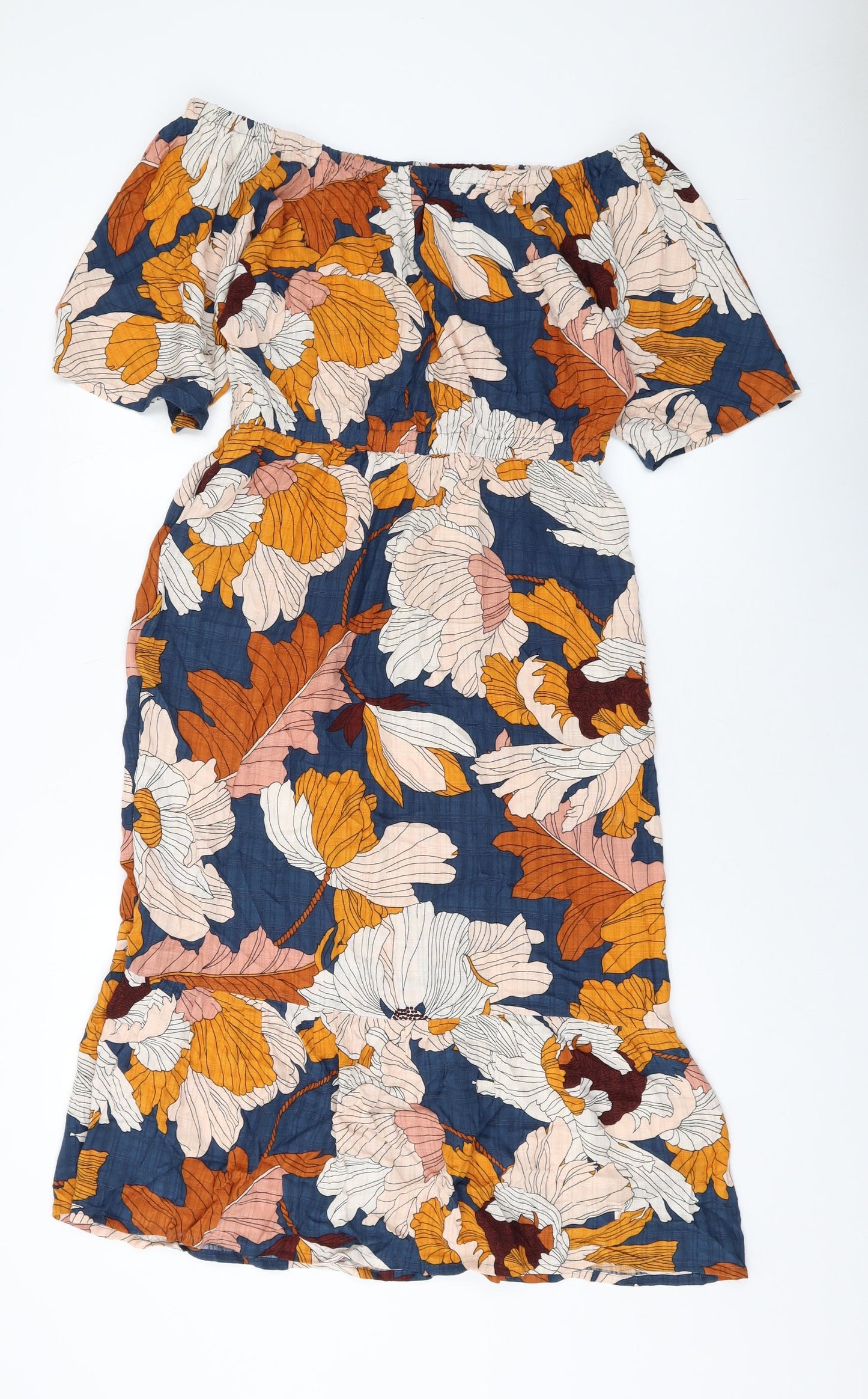 NEXT Womens Multicoloured Geometric Viscose A-Line Size 10 Round Neck Pullover