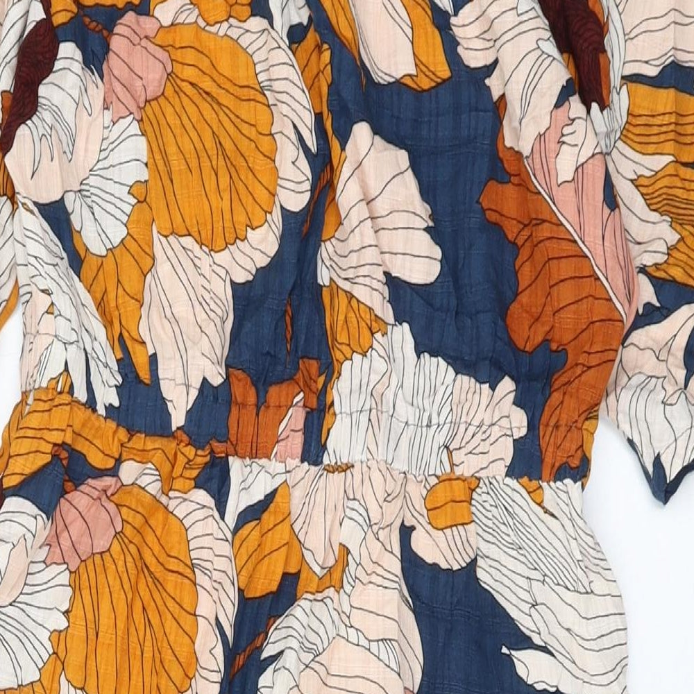 NEXT Womens Multicoloured Geometric Viscose A-Line Size 10 Round Neck Pullover