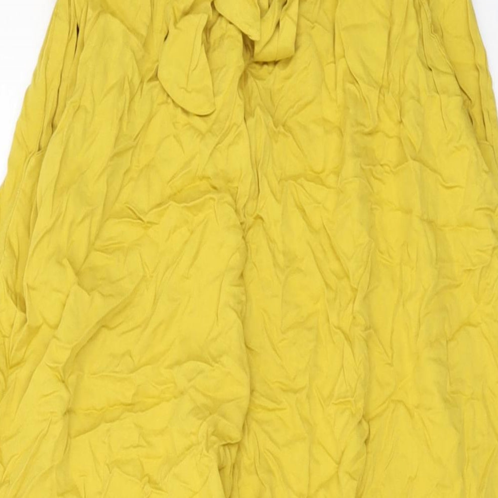 Womens UK Size S Boohoo Regular Fit  Yellow Trousers