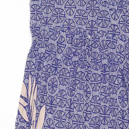 NEXT Womens Multicoloured Geometric Viscose A-Line Size 12 V-Neck Pullover