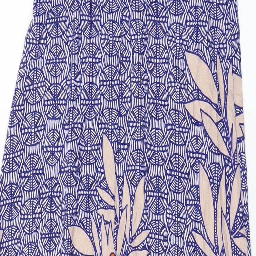 NEXT Womens Multicoloured Geometric Viscose A-Line Size 12 V-Neck Pullover