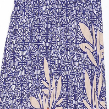 NEXT Womens Multicoloured Geometric Viscose A-Line Size 12 V-Neck Pullover