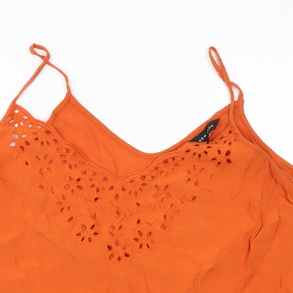 Womens UK Size 14 New Look Orange Basic Tank