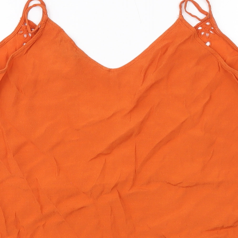 Womens UK Size 14 New Look Orange Basic Tank