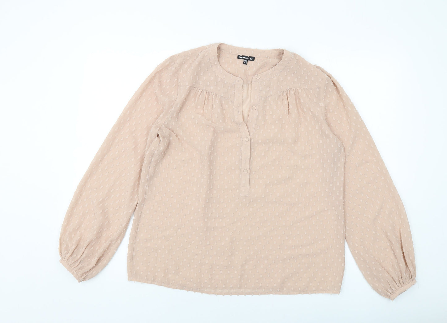 Womens UK Size 12 Warehouse Pink Basic Blouse