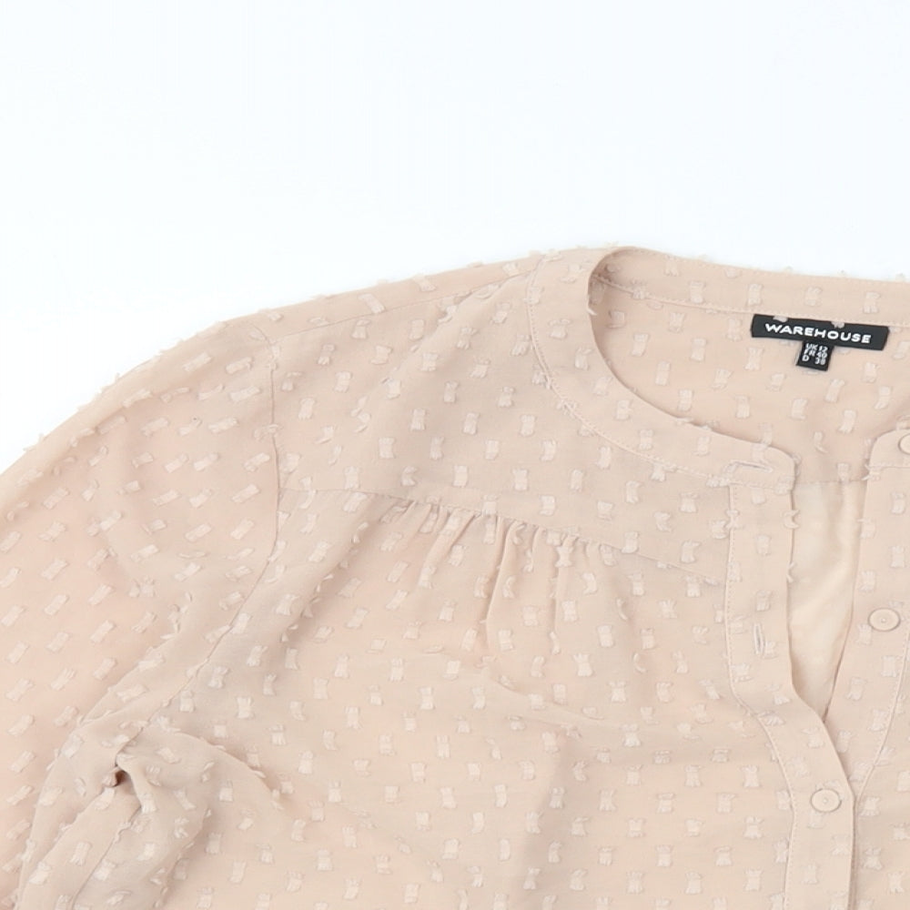 Womens UK Size 12 Warehouse Pink Basic Blouse
