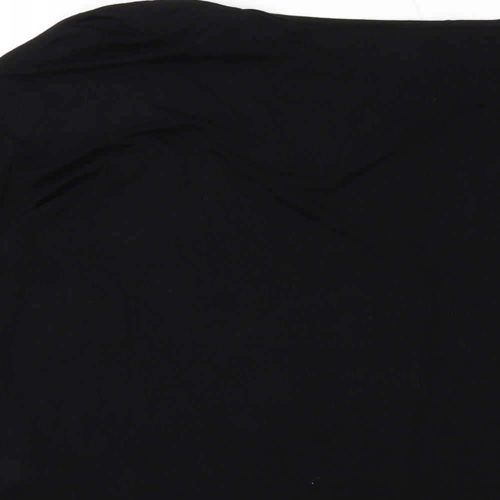 Womens UK Size M United Colors of Benetton Black Basic Blouse