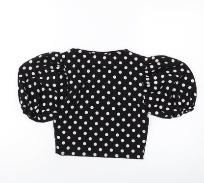 Cameo Rose Womens Black Polka Dot Polyester Camisole T-Shirt Size 10 Round Neck