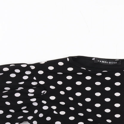 Cameo Rose Womens Black Polka Dot Polyester Camisole T-Shirt Size 10 Round Neck