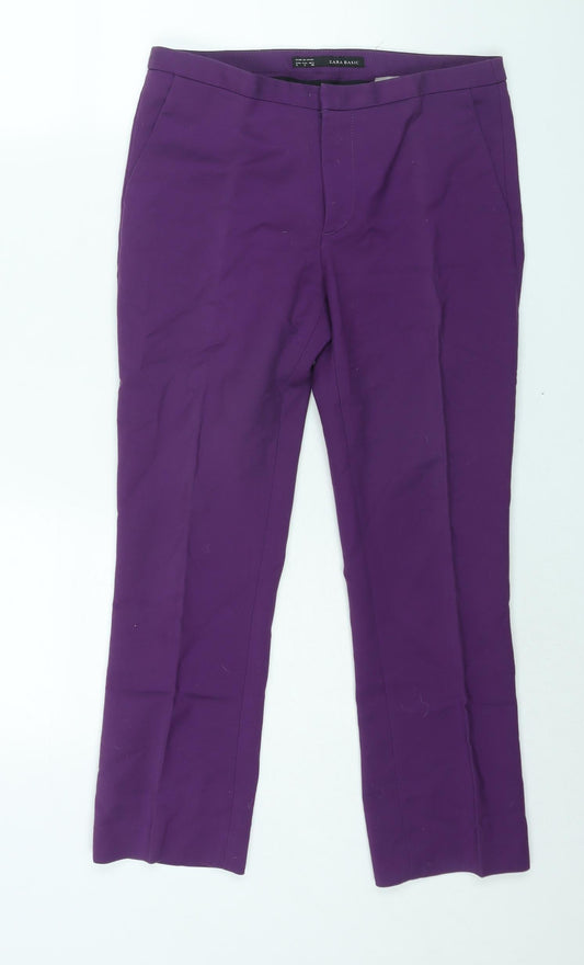 Womens UK Size S Zara Regular Fit  Purple Trousers