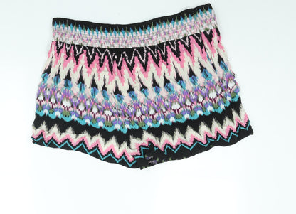 Capsule Womens Multicoloured Geometric Viscose Basic Shorts Size 22 Regular Pull On