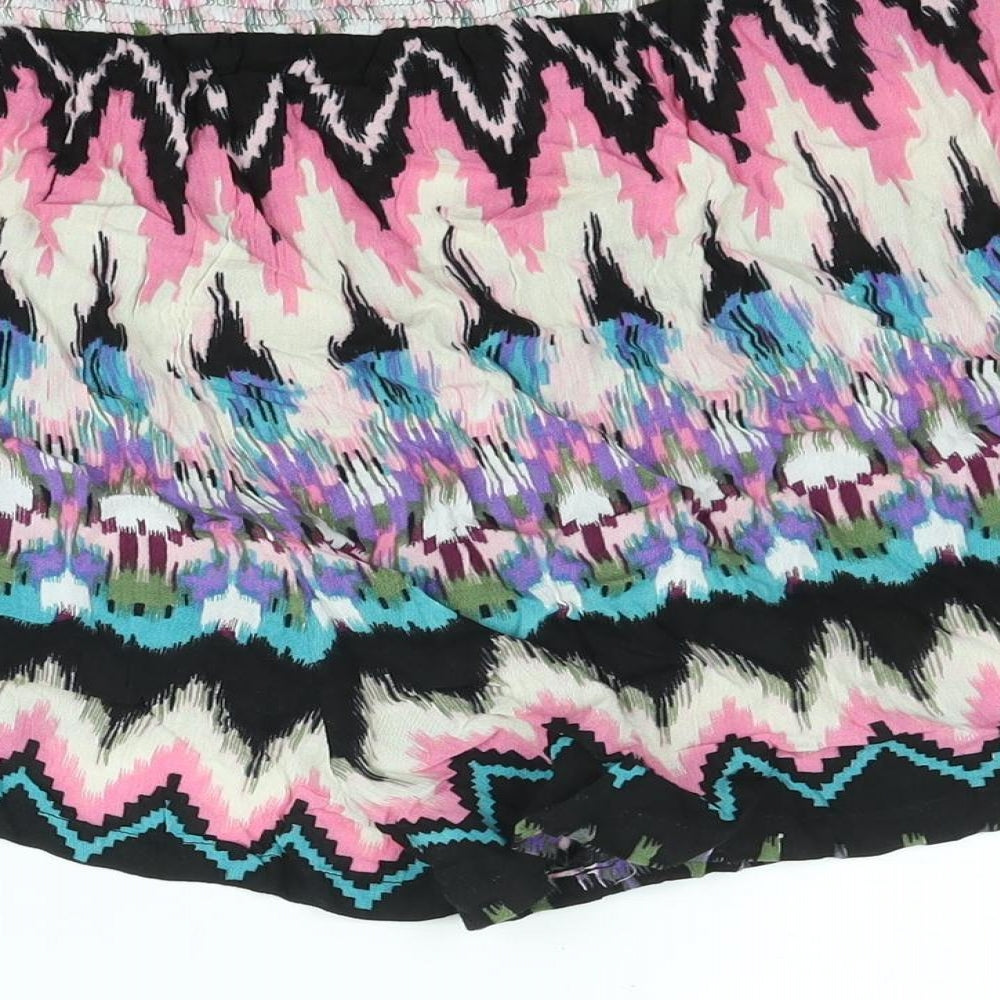 Capsule Womens Multicoloured Geometric Viscose Basic Shorts Size 22 Regular Pull On