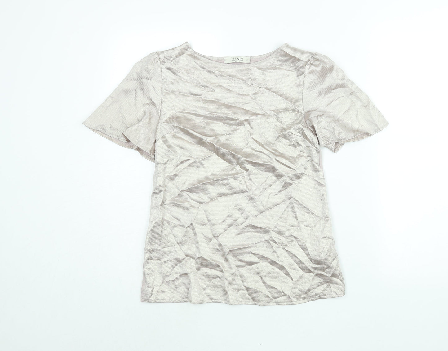 Womens UK Size XS Oasis Gold Basic Blouse