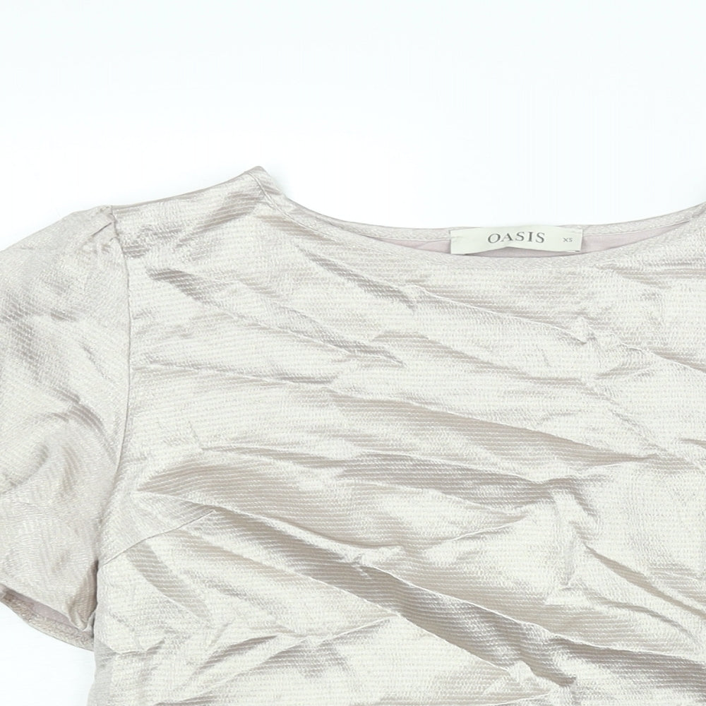 Womens UK Size XS Oasis Gold Basic Blouse