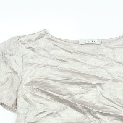 Womens UK Size XS Oasis Gold Basic Blouse
