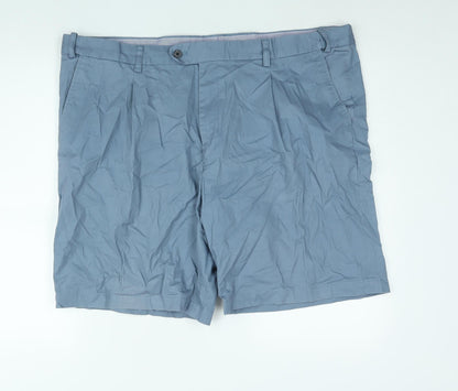 Skopes Mens Blue Cotton Chino Shorts Size 46 in L9 in Regular Zip
