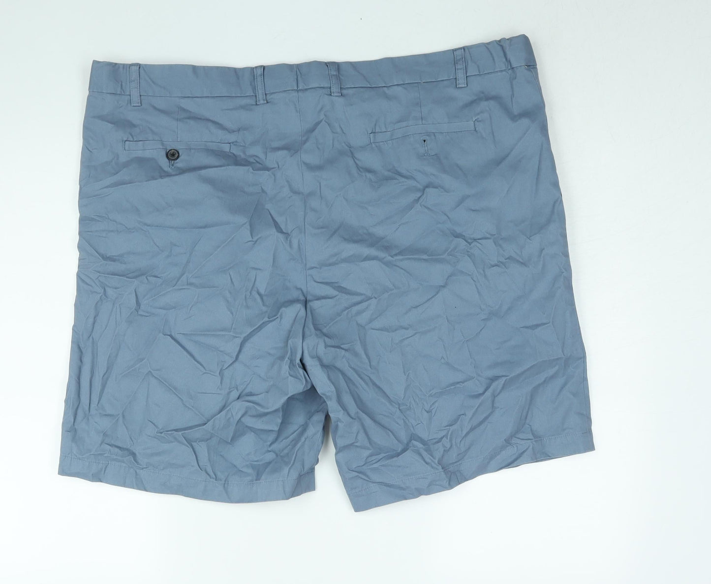 Skopes Mens Blue Cotton Chino Shorts Size 46 in L9 in Regular Zip