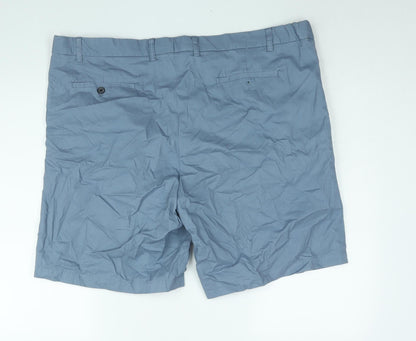 Skopes Mens Blue Cotton Chino Shorts Size 46 in L9 in Regular Zip