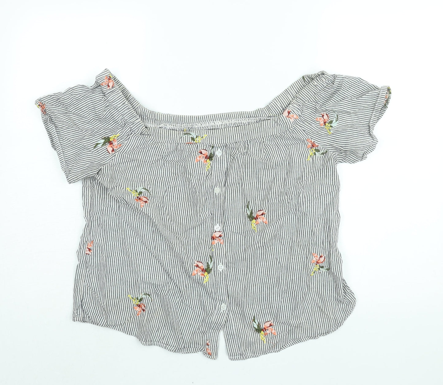 Womens UK Size 16 Warehouse Grey Basic Blouse
