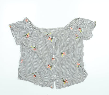 Womens UK Size 16 Warehouse Grey Basic Blouse