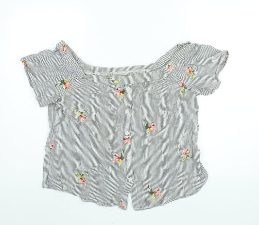 Womens UK Size 16 Warehouse Grey Basic Blouse