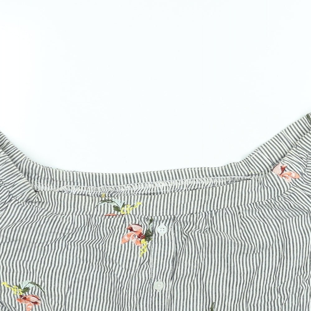 Womens UK Size 16 Warehouse Grey Basic Blouse