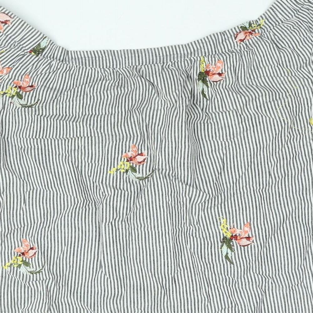 Womens UK Size 16 Warehouse Grey Basic Blouse