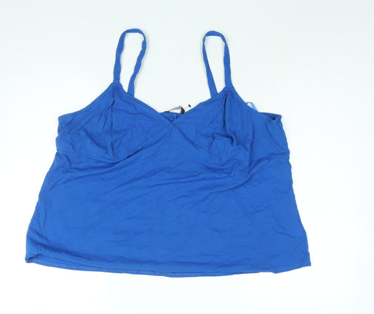 Evans Womens Blue Nylon Camisole Blouse Size 28 Sweetheart
