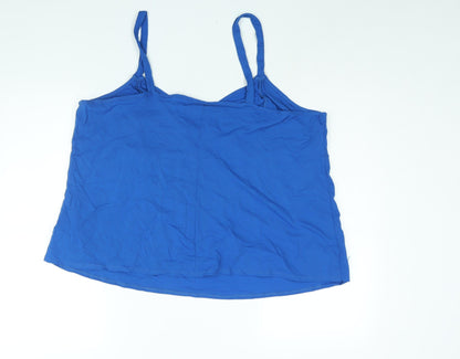 Evans Womens Blue Nylon Camisole Blouse Size 28 Sweetheart