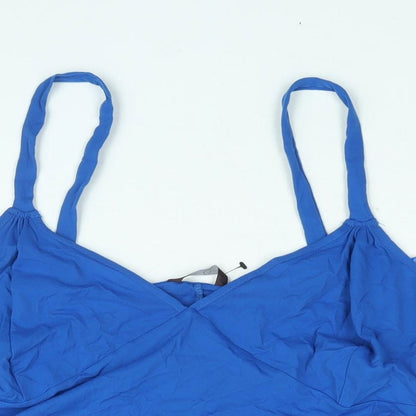 Evans Womens Blue Nylon Camisole Blouse Size 28 Sweetheart