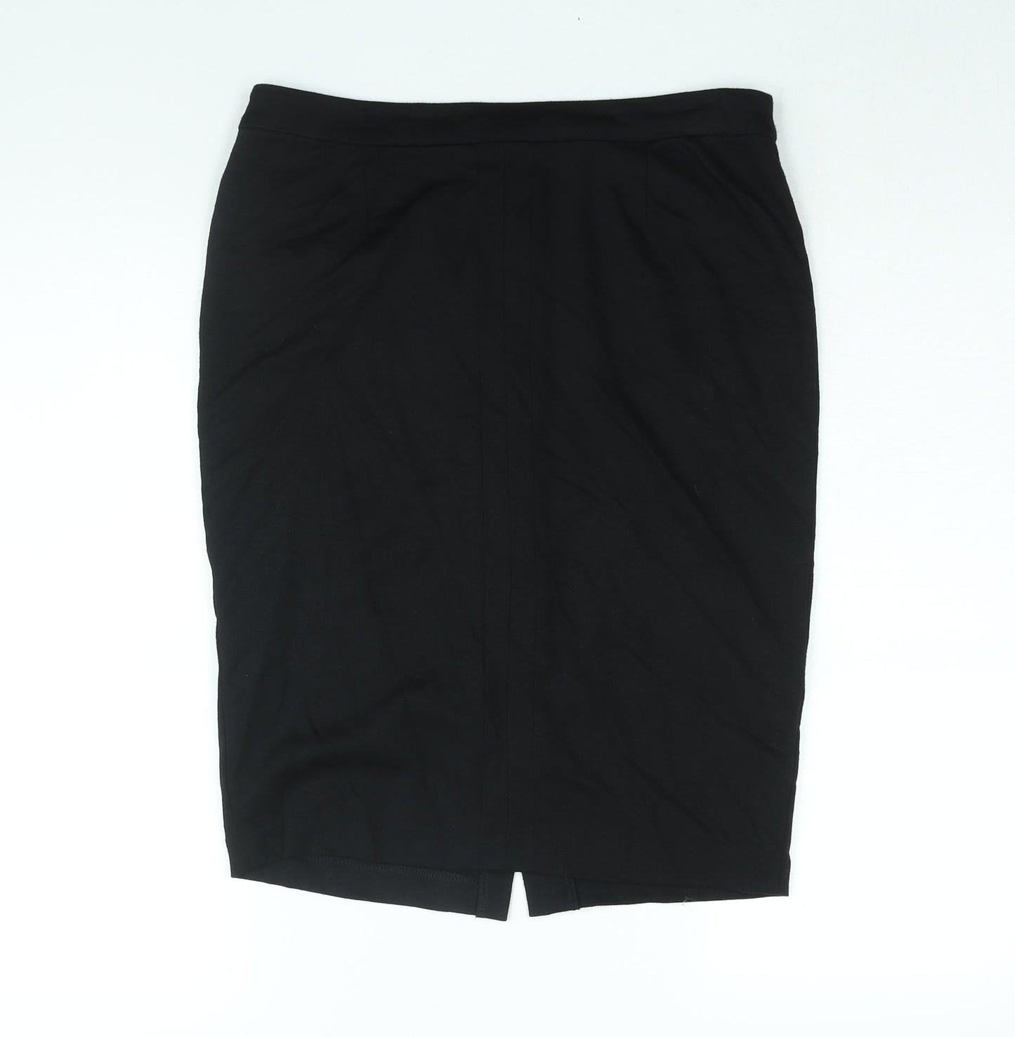 Fever Womens Black Viscose Straight & Pencil Skirt Size 12 Zip