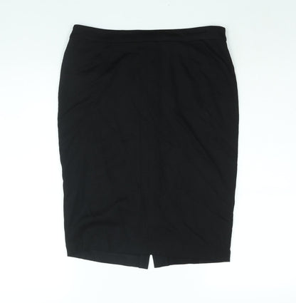 Fever Womens Black Viscose Straight & Pencil Skirt Size 12 Zip