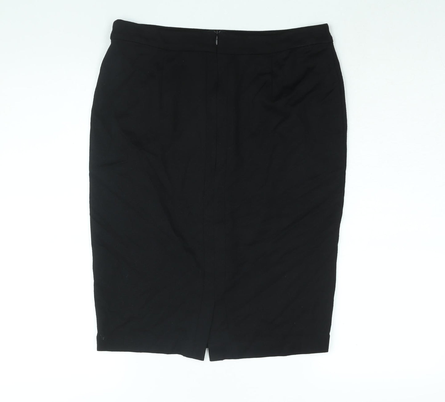 Fever Womens Black Viscose Straight & Pencil Skirt Size 12 Zip