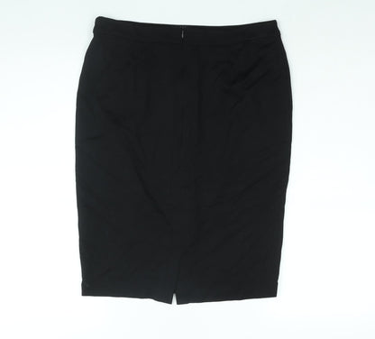Fever Womens Black Viscose Straight & Pencil Skirt Size 12 Zip