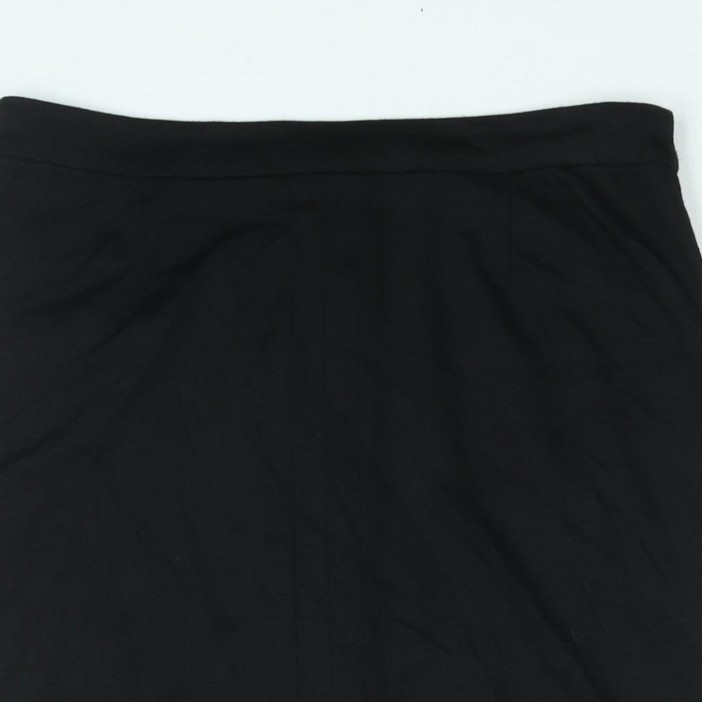 Fever Womens Black Viscose Straight & Pencil Skirt Size 12 Zip