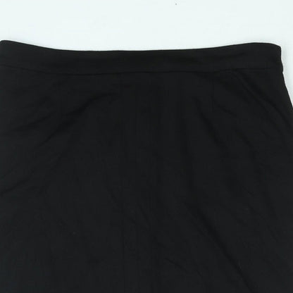 Fever Womens Black Viscose Straight & Pencil Skirt Size 12 Zip