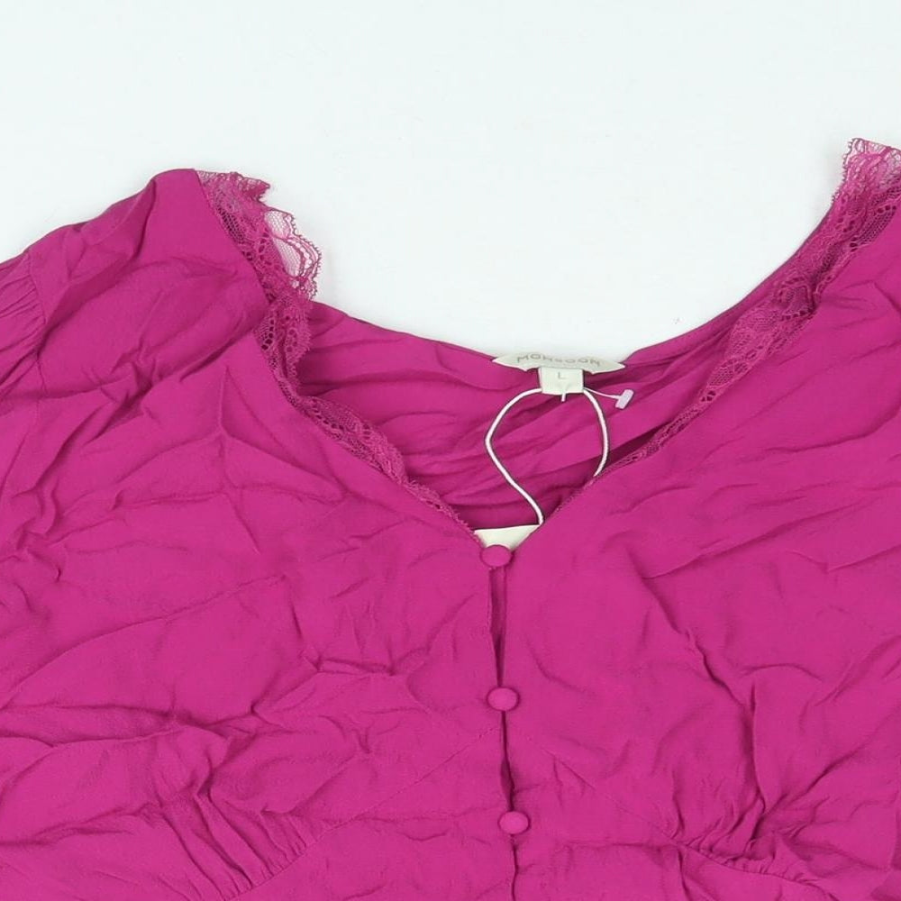Womens UK Size L Monsoon Pink Basic Blouse
