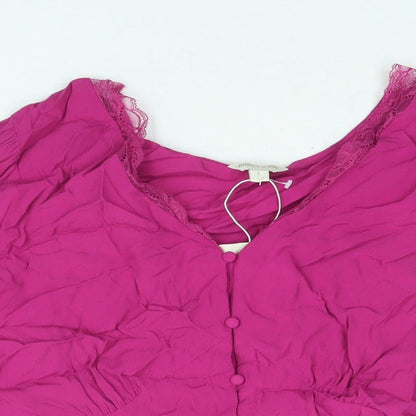 Womens UK Size L Monsoon Pink Basic Blouse