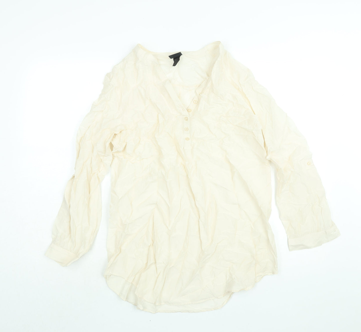 Womens UK Size 12 H&M Ivory Tunic Blouse