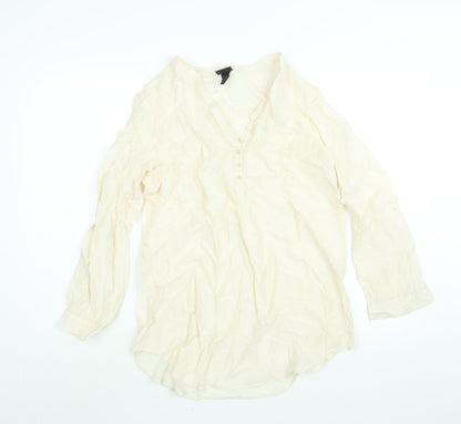 Womens UK Size 12 H&M Ivory Tunic Blouse