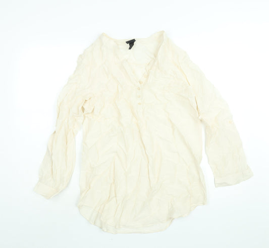 Womens UK Size 12 H&M Ivory Tunic Blouse