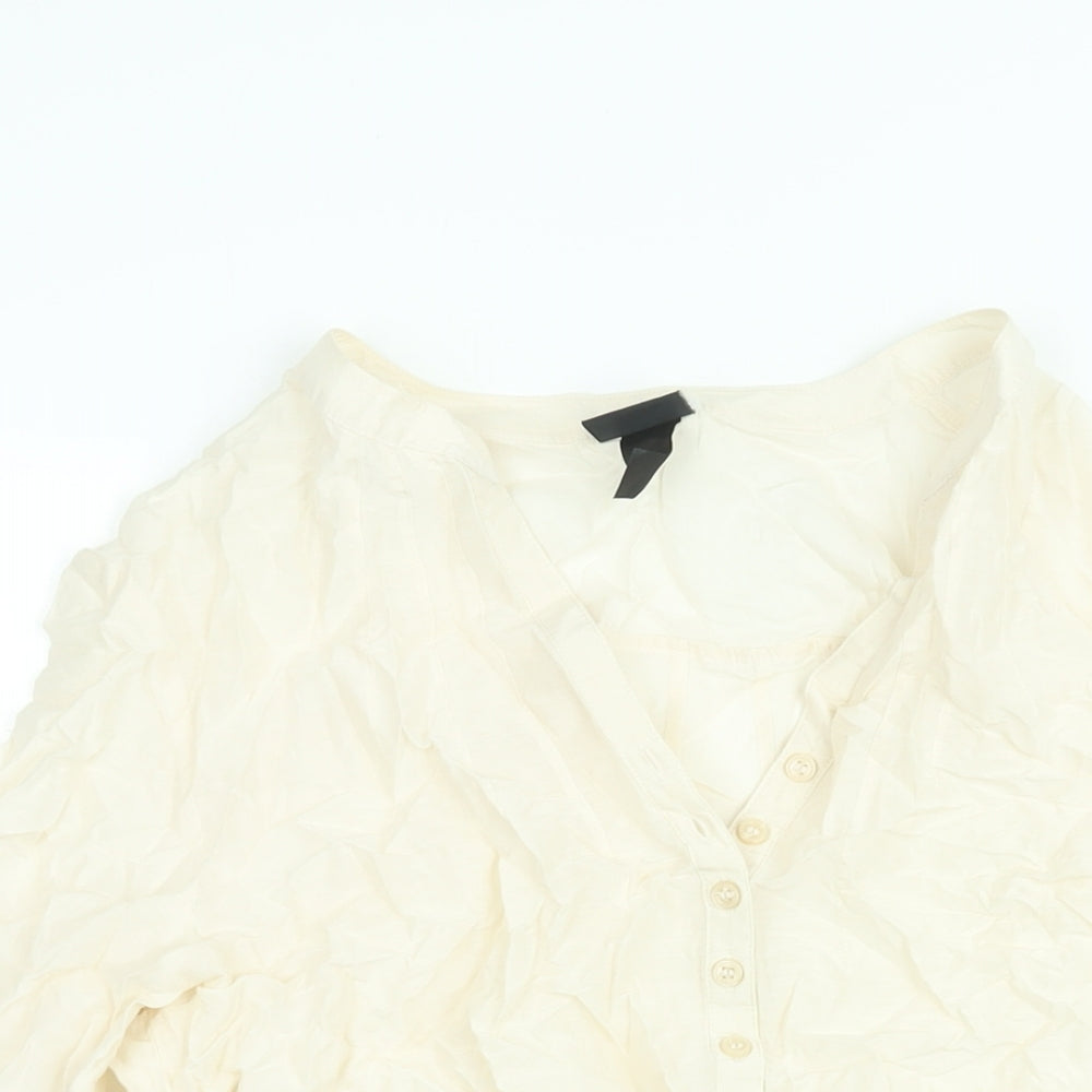 Womens UK Size 12 H&M Ivory Tunic Blouse