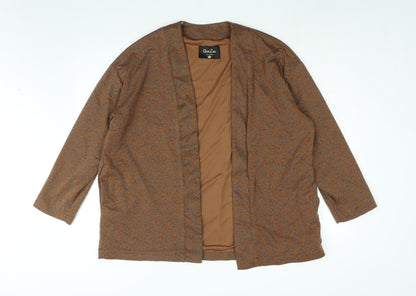 QuZu Womens Brown Geometric Jacket Size 12