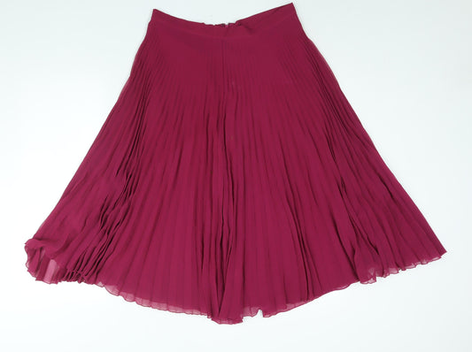 NEXT Womens Purple Polyester Pleated Skirt Size 30 in Zip