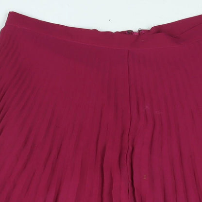 NEXT Womens Purple Polyester Pleated Skirt Size 30 in Zip