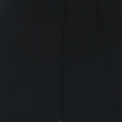 Marks and Spencer Womens Black Polyester A-Line Skirt Size 10 - Embroidered