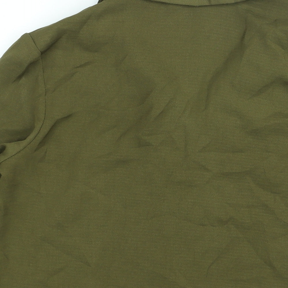 Womens UK Size 6 New Look Green Basic Button-Up