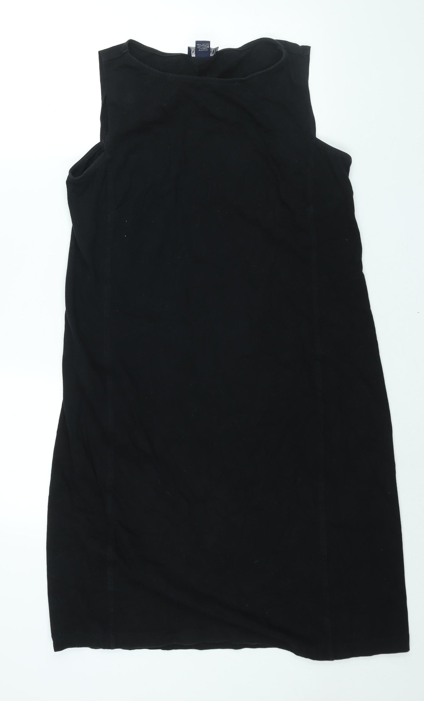 Lands' End Womens Black Cotton Shift Size M Round Neck Pullover