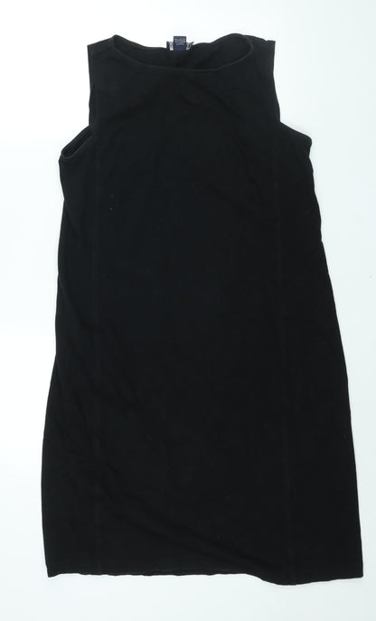 Lands' End Womens Black Cotton Shift Size M Round Neck Pullover