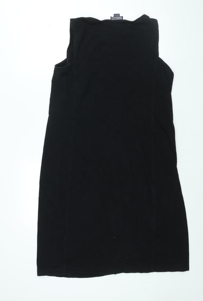 Lands' End Womens Black Cotton Shift Size M Round Neck Pullover